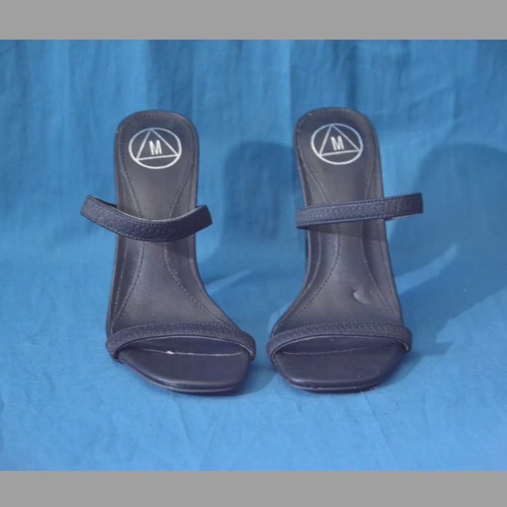 Black Missguided Double Strap Mules
